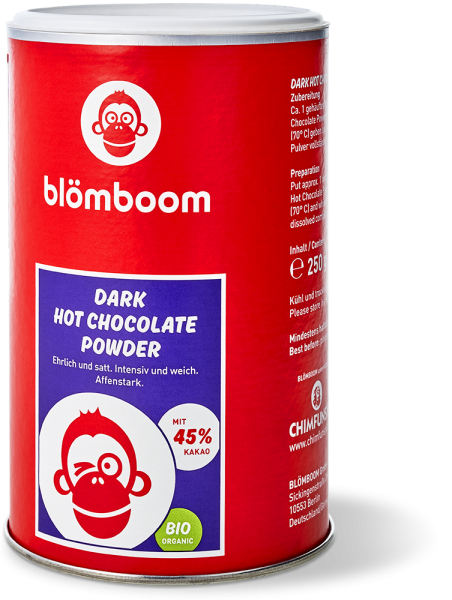 Schokoladenpulver - Dark Hot Chocolate Powder Blömboom 45 % Kakao BIO Organic - 250 g